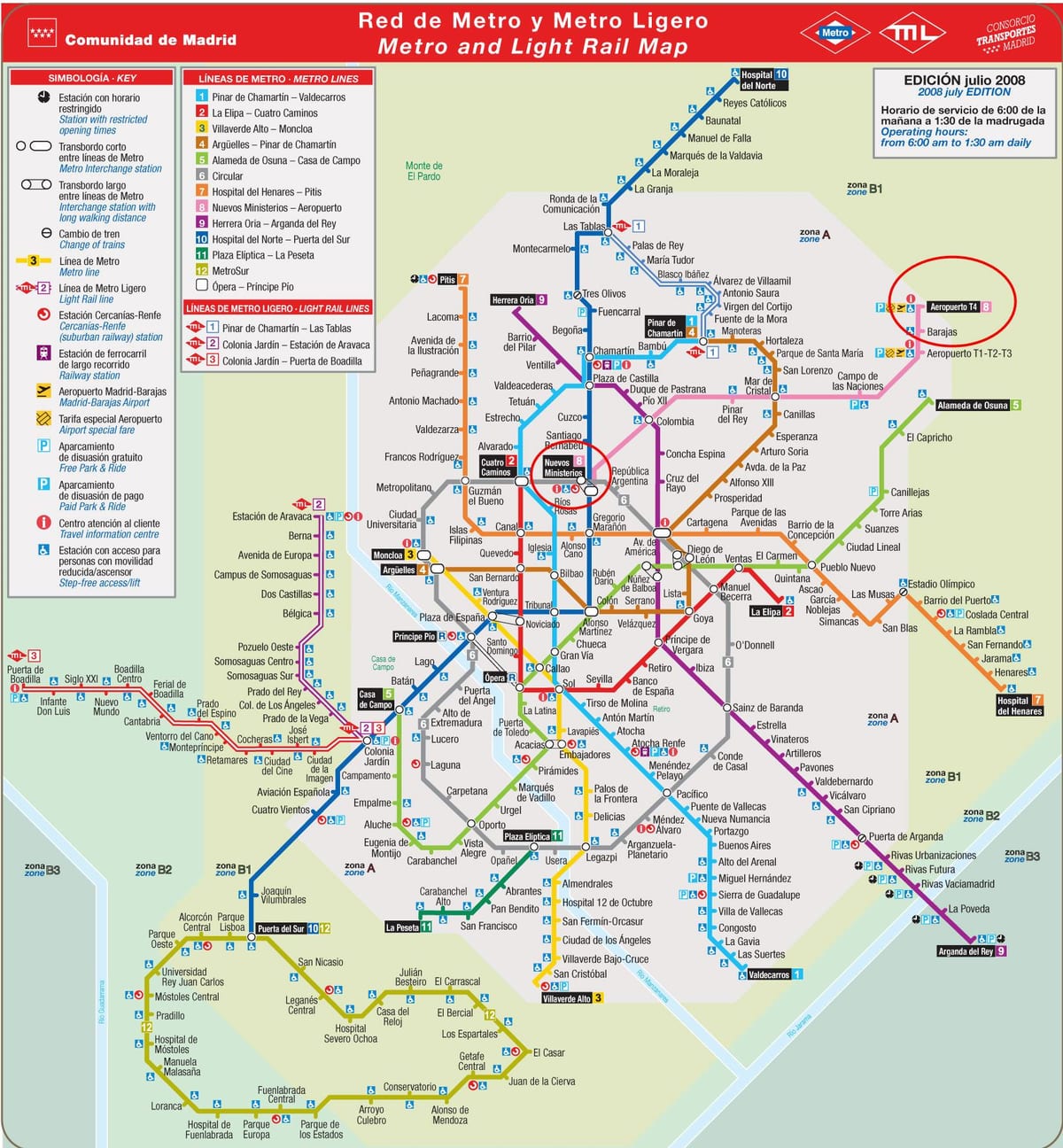 มาดริดรถไฟใต้ดินแผนที่สนามบิน