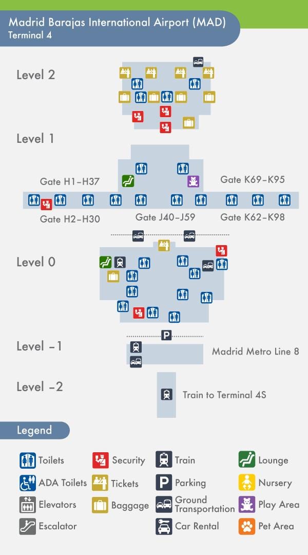 มาดริดเทอร์มินัล 4 แผนที่