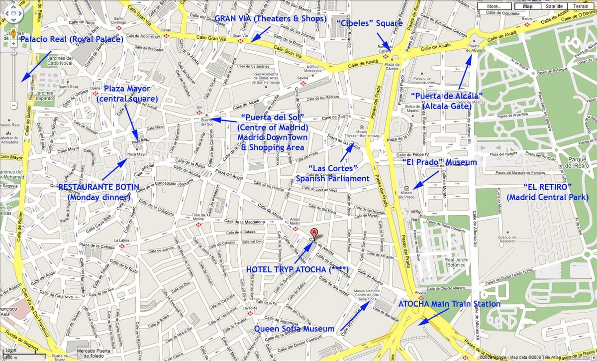 แผนที่ของเซ็นทรัลองสเปนรองมาดริด