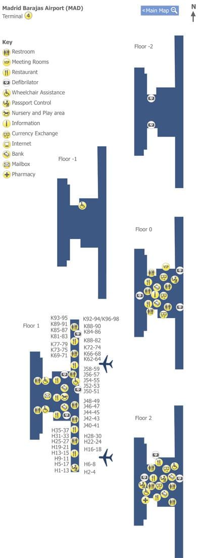 barajas เทอร์มินัล 4 แผนที่