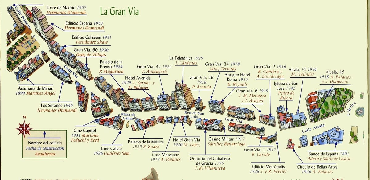แผนที่ของ gran ผ่านทางมาดริด