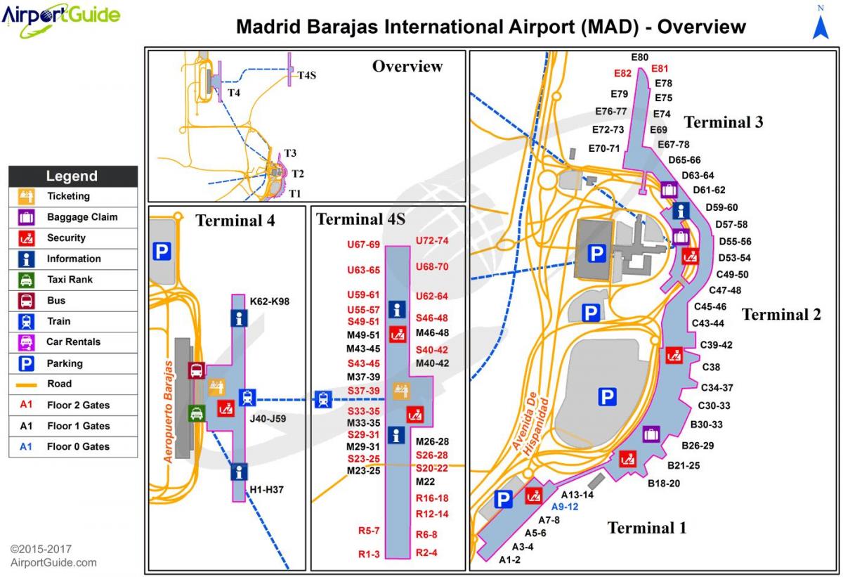 barajas นแผนที่สนามบิน