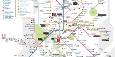 แผนที่ของมาดริดขนส่งสาธารณะ