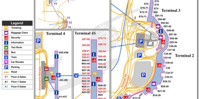 แผนที่ของมาดริดสเปนนามบิน
