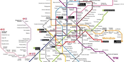 เมโทรเดอมาดริดบนแผนที่