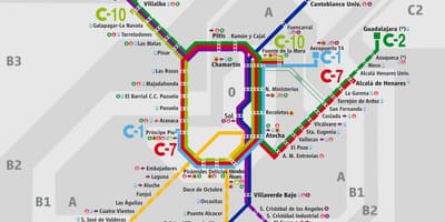 แผนที่ของมาดริด atocha สถานีรถ
