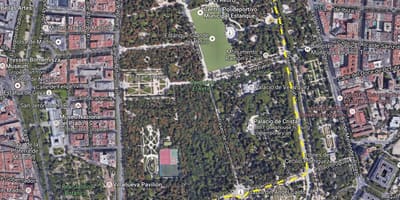 Retiro พาร์คแมดริดบนแผนที่
